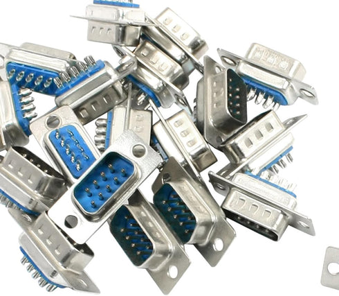 uxcell 20Pcs DB9 Connector 9 Pin D-Sub Male Solder Connector, Gold Plated Joints