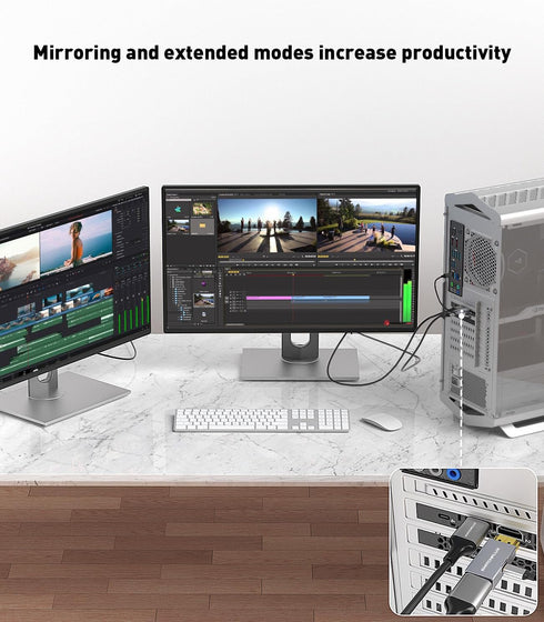HDMI to Displayport Adapter, 1 Pack 4k@60Hz HDMI to DP Converter, Aluminium HDMI Male to DP Female Adapter