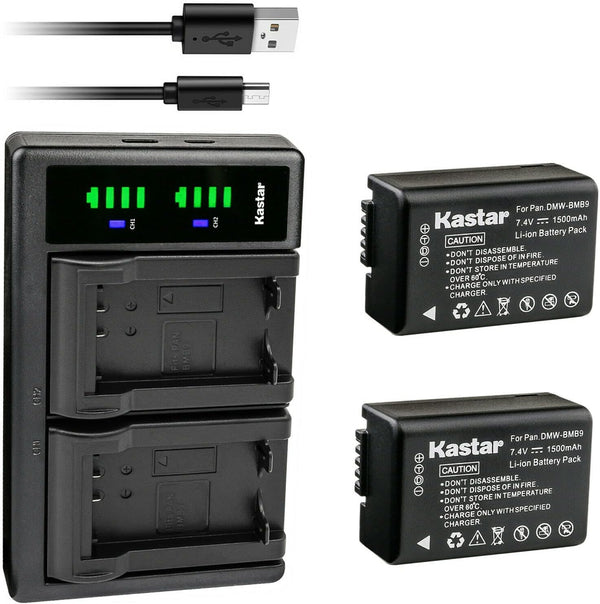 Kastar 2-Pack Battery and LTD2 USB Charger for Leica BP-DC9 Series, Compatible with V-Lux 2 and V-Lux 3 Cameras