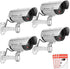 FITNATE Fake Camera, Dummy CCTV Surveillance System with LED Flashing Light, 4 Safety Warning Stickers, Fake Security