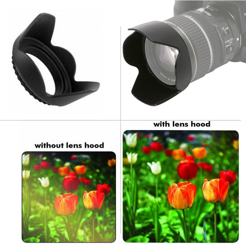 55mm Digital Tulip Flower Lens Hood for Sony Alpha a7, a7 II, a7 III with 28-70mm Lens, a6600 with 18-135mm Lens