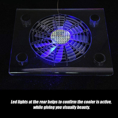 Laptop Cooler Cooling Pad, USB Powered with LED RGB Lights for PC and Notebook