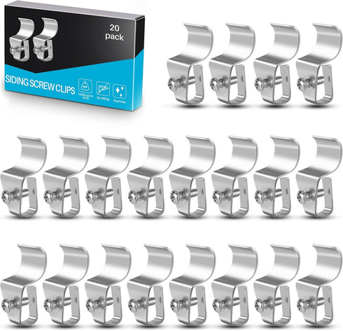 Vinyl Siding Clips, 20-Pack No-Hole Outdoor Camera Mount for Blink, Arlo, Ring, No-Damage, Weatherproof Stainless Steel