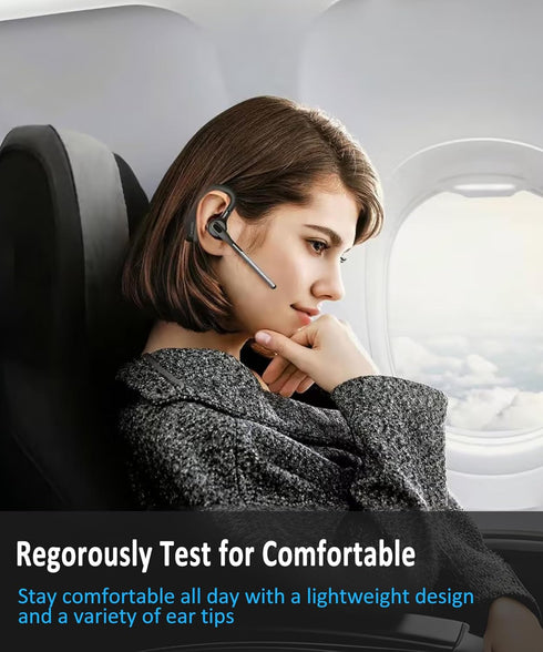 Conambo K18 Wireless Headset Bluetooth V5.1 - Hands-Free Single Ear Bluetooth Headset with Dual Mic Noise Canceling, 16