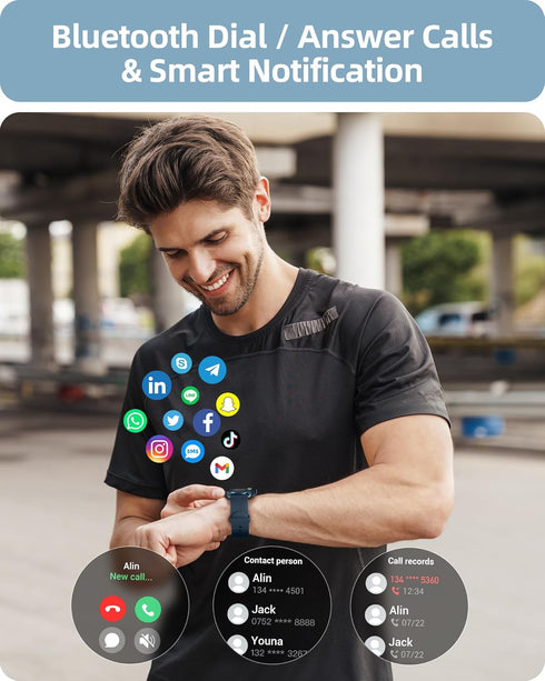 Parsonver Smart Watch for Men Women, 2024 Fitness Tracker with Call Function, Heart Rate/SpO2/Sleep Monitor, IP68