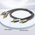 RCA Cable 6ft, 2RCA to 2RCA Audio Stereo Cable, Male to Male Gold Plated for Home Theater System