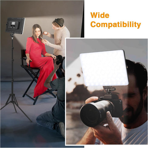 LED Video Light Panel, Portable Photography Lighting, Built-in 20W Battery, 2500K-8500K for Video Recording