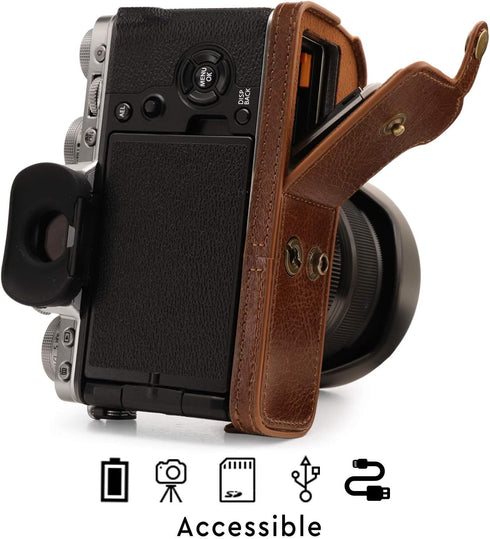 MegaGear Ever Ready Genuine Leather Camera Case for Fujifilm X-T4 (XF16-80mm)