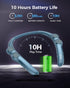 Portable Bluetooth Neckband Speakers, Wireless Wearable Speaker, 10 Hrs Playtime, CVC 8.0 Noise Cancelling (Blue)