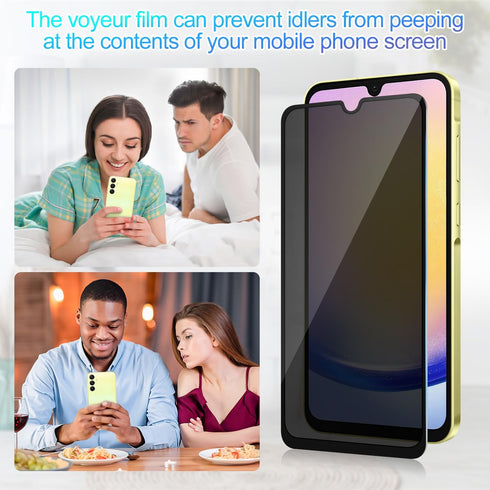 3 Pack Privacy Screen Protector for Samsung Galaxy A25 5G, Anti-Spy Tempered Glass, Ultra HD, Anti-Scratch,
