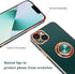Design for iPhone 13 Case, 360° Rotatable Ring Holder Magnetic Kickstand, Soft Silicone Ultra Slim Edge Plating 6.1 Inch