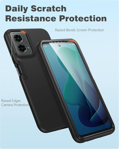 FNTCASE Motorola Moto G-5G-2024 Case with Built-in Screen Protector, Rugged Shockproof Full Body Cover