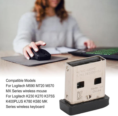 USB Receiver for M590 M720 M570 MX Series Mouse, 2.4G USB Dongle Mouse Receiver Adapter for K230 K270 K375S K400PLUS K780 K580 MK Series Keyboard
