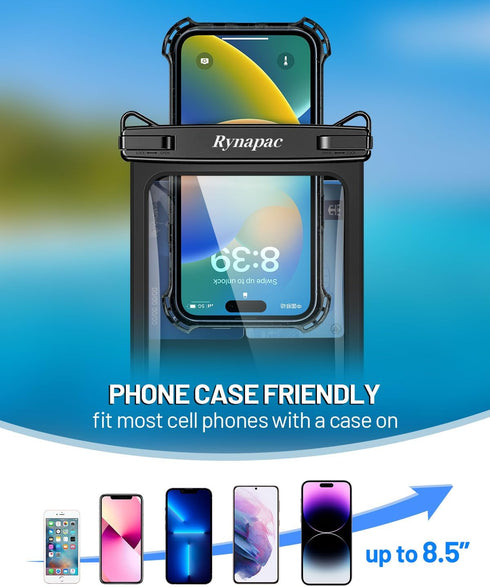 8.5in Waterproof Phone Pouch with Lanyard, IPX8 Cell Phone Dry Bag for iPhone 15/15 Plus/15 Pro/15 Pro Max/13/14/SE