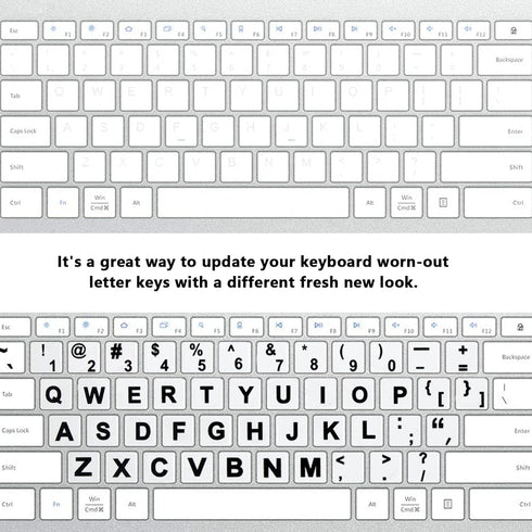 2Pcs Universal English Keyboard Stickers for PC Computer Mac Laptop Desktop Keyboard, English Keyboard Replacement
