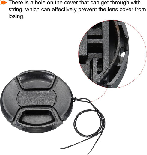 PATIKIL 2 Pack Camera Lens Cap, Center Pinch Front Cover with Microfiber Cloth for 77mm DSLR Lenses
