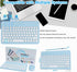 Small Bluetooth Keyboard and Mouse Combo, Ultra-Slim Portable Wireless Keyboard for Android Tablet, iPhone, iPad (Blue)