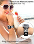 JR.DM 11-Pcs Super Bling Watch Charms with 9-Pcs Decorative Rings, Compatible with Apple Watch Band Accessories