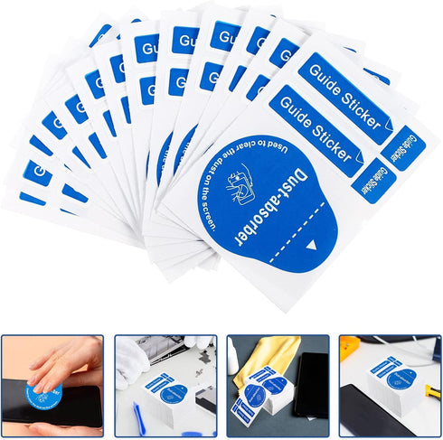 200pcs Glass Dusting Stickers for Phone Removal, Laptop Computer Guide Touch Blue Cell Duster