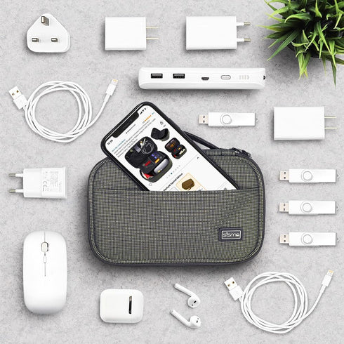 sisma Tech Travel Organizer, Small Electronic Accessories Carrying Bag for Cables, Phone Chargers, Special Edition