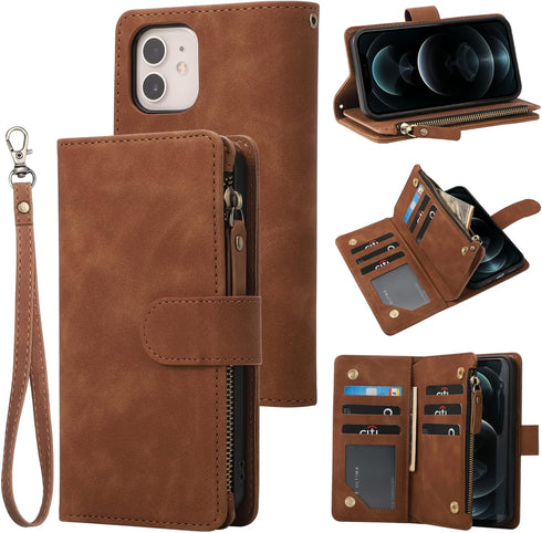 RANYOK Wallet Case for iPhone 11 (6.1 inch) - Premium PU Leather Zipper Flip Folio Wallet with RFID Blocking