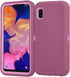 Galaxy A10E Case with Built-in Screen Protector, Tri-Layer Heavy Duty Full-Body Shock Absorption Cover - Wine/Pink