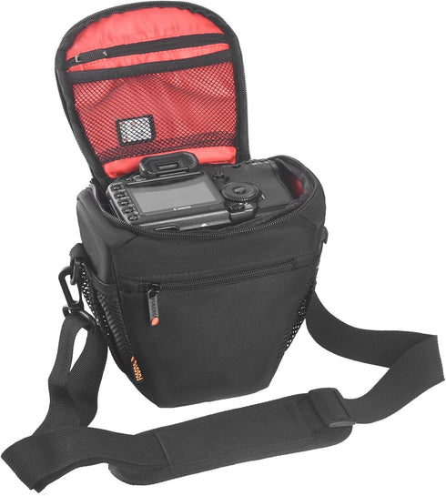 FOSOTO DSLR SLR Compact Camera Bag for Nikon D5100 D5300 D90, Canon T4 T5 600D 650D, with Waterproof Rain Cover