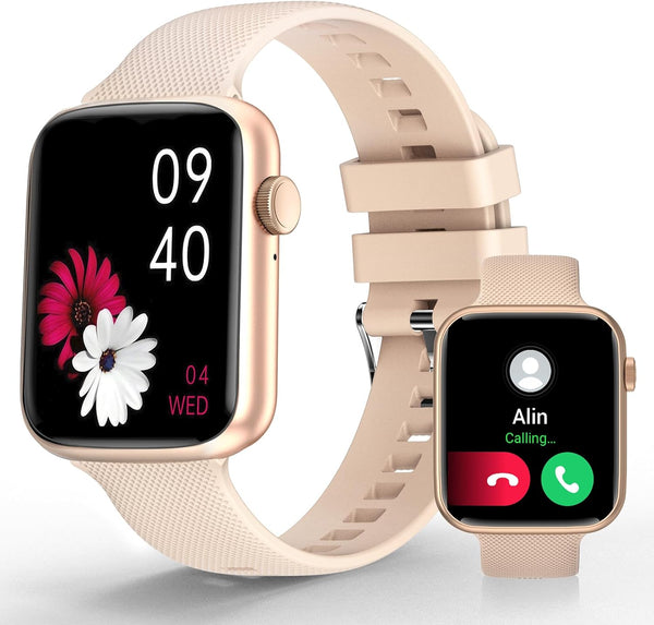 Smart Watch for Women, 1.85" Smartwatch with Call Function, Fitness Activity Tracker, Heart Rate Monitor, Pink