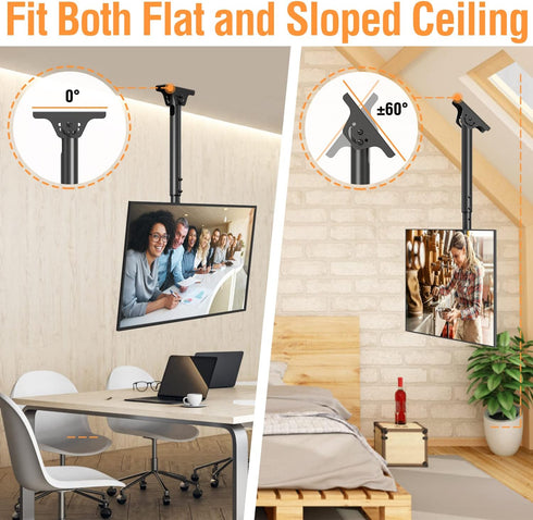 ELIVED Ceiling TV Mount for Most 26-65 Inch TVs, Full Motion Adjustable Bracket, Max VESA 400x400mm, 99 lbs