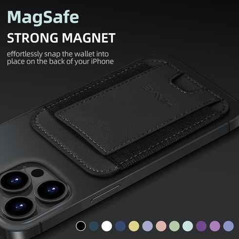 HiWe for MagSafe Wallet, Magnetic Card Wallet Holder for iPhone 15/14/13/12 Series, RFID Blocking, Black