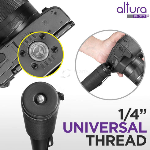 Altura Photo 62-Inch Camera Monopod, Heavy Duty for Canon, Nikon, & Sony Mirrorless & DSLR Cameras