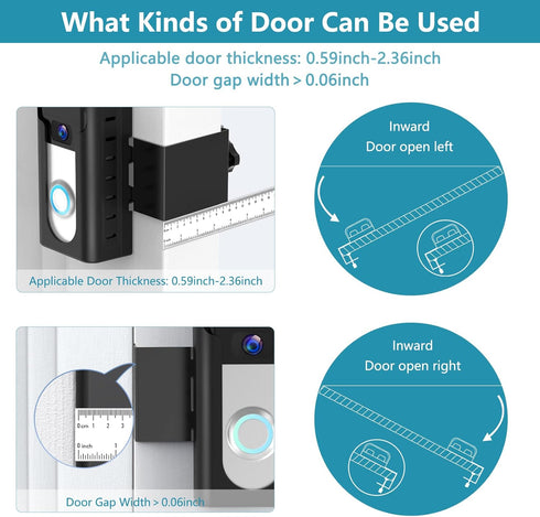KIMILAR 2024 Upgrade Anti-Theft Video Doorbell Mount, Not Block Doorbell Motion Sensor, Adjustable No-Drill Mounting