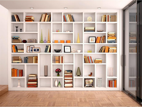 Mitivcati Bookcase Photography Backdrop School Library Study Bookshelf Scene Children Photography Backgrounds Customized