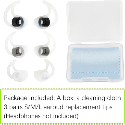 Silicone Earbud Replacement Tips, Covers Compatible with Bose SoundSport, Freestyle IE2 IE3 Headphone, 3 Pairs S M L