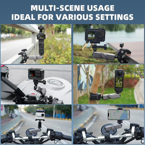 Pocket 3 Camera Bike Mount Clamp for Insta360 X4 X3 X2, DJI Osmo Pocket 3 2, GoPro Max Hero Mini Accessories