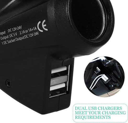 Veemoon Portable Electronic Device Mount for 3-6.5 inch Phones, Dual USB Car Charger Phone Holder