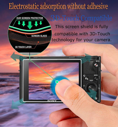 A6400 A6100 A6300 A6600 (3pcs) Screen Protector Compatible Sony Alpha Mirrorless Digital Camera, Anti-scratch Tempered