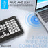 Magnus 325 Wireless Full Size Computer Keyboard, Large Print High Contrast Black & White Keys, Soft Buttons, Ideal for