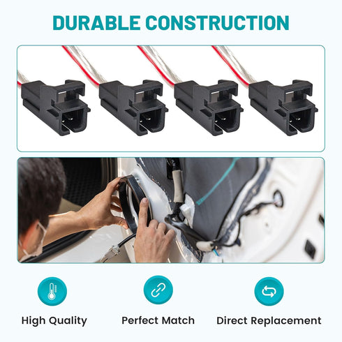 NuIth 4PCS Front Rear Door Speaker Wiring Harness for Selected 1993-2008 GMC, 1994-2014 Chevy, 1984-2004 Buick