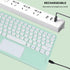 KUYHRF Wireless Keyboard with Touchpad, Ultra-Thin Rechargeable Bluetooth Keyboard Mini with Trackpad, Round Keys