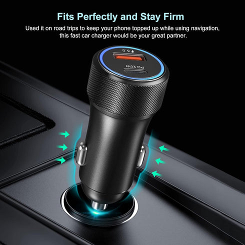 USB C Car Charger 5 Pack, Bangfun 36W Dual Port PD&QC 3.0 Fast Charging Adapter for iPhone 15/14/13/12/11 Pro Max