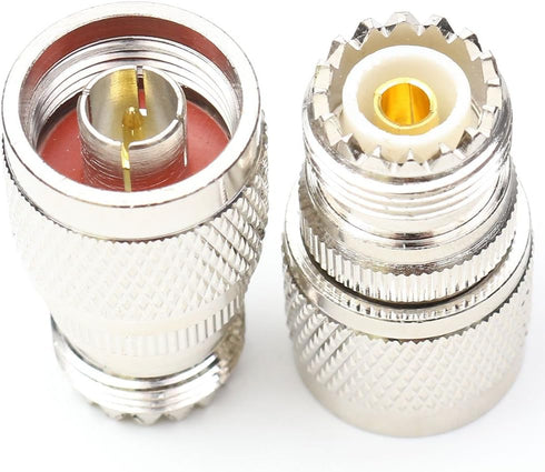 N Male to UHF Female Connectors, Pl259 to N Type Connector RF Coaxial Coax Adapter, SO239 Female Adapter Pl259 Female