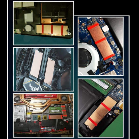 Easycargo Laptop M.2 Heatsink Kit, Copper m.2 Heat Sink + Thermal Pad 1mm 0.5mm for Cooling Laptop M.2 2280 SSD (1-pack)