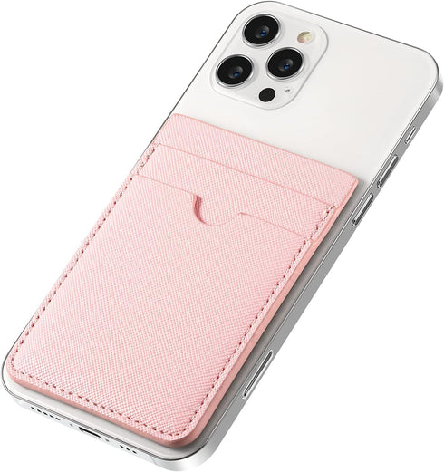 Weewooday 6 Pieces Phone Card Pocket Holder, PU Leather Cell Phone Card Stick, Wallet Pouch for Back of Phone