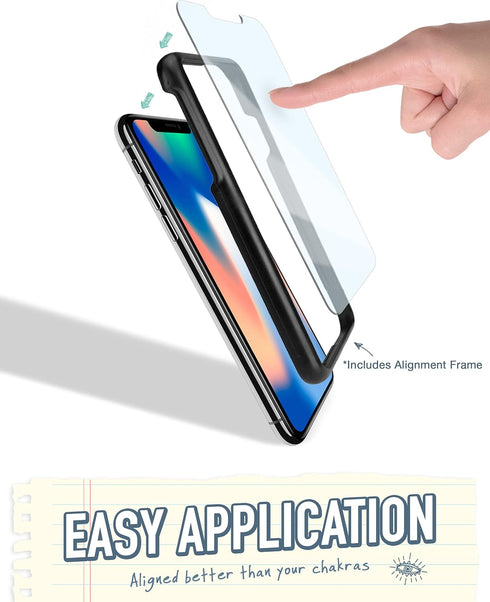 Smartish Screen Protector for iPhone 13 Pro/iPhone 13 - Tuff Sheet - Scratch Resistant Tempered Glass with Alignment Tool - Clear 2-Pack
