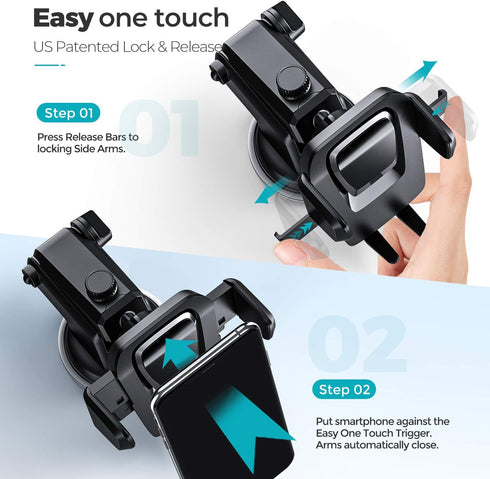 ORIbox Car Phone Mount, Dashboard Holder with Washable Strong Sticky Gel Pad for All Cell Phones.