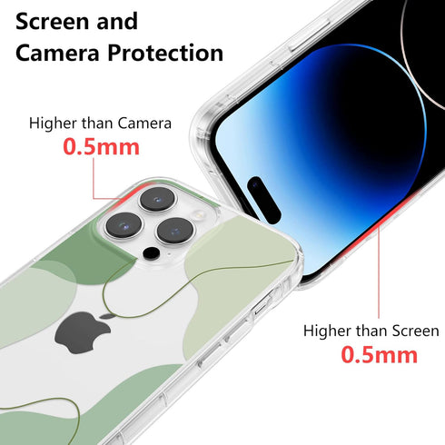 DEFBSC Cute Slim TPU Cover Designed for iPhone 13 Pro Max Case, Soft Shaped Art Design with Built-in Bumper (Green)