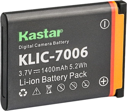 Kastar Battery for Kodak KLIC-7006, Easyshare M873 M883, Zoom M750 M580 M530 M550 M575 M577 Cameras