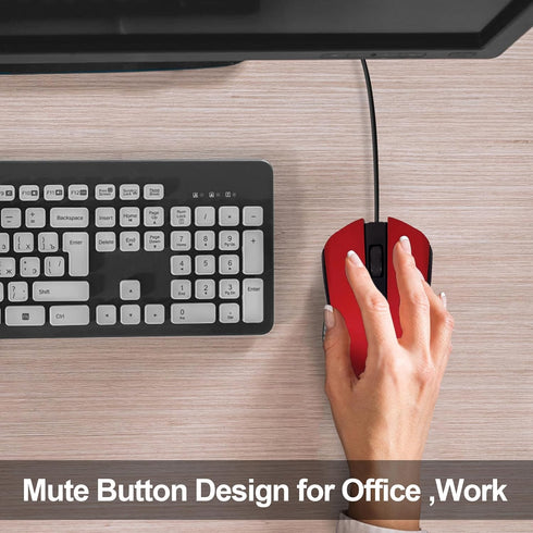 Wired Mouse, Ergonomic Computer Mouse, USB Wired for Right or Left Hand, Durable Clicks for PC, Laptop, Desktop,