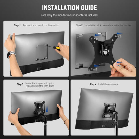 NEEWER Monitor Mount Adapter with Quick Release VESA Mount, 270° Adjustable Metal Stand for 17-32" Outdoor TV